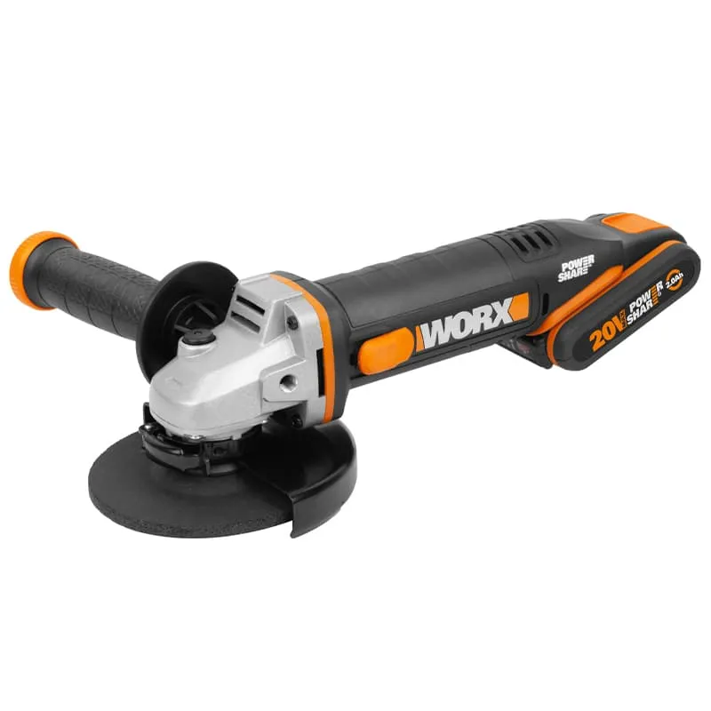 Угловая шлифмашина (болгарка) WORX WX803 20V 125мм аккумуляторная — детальное фото