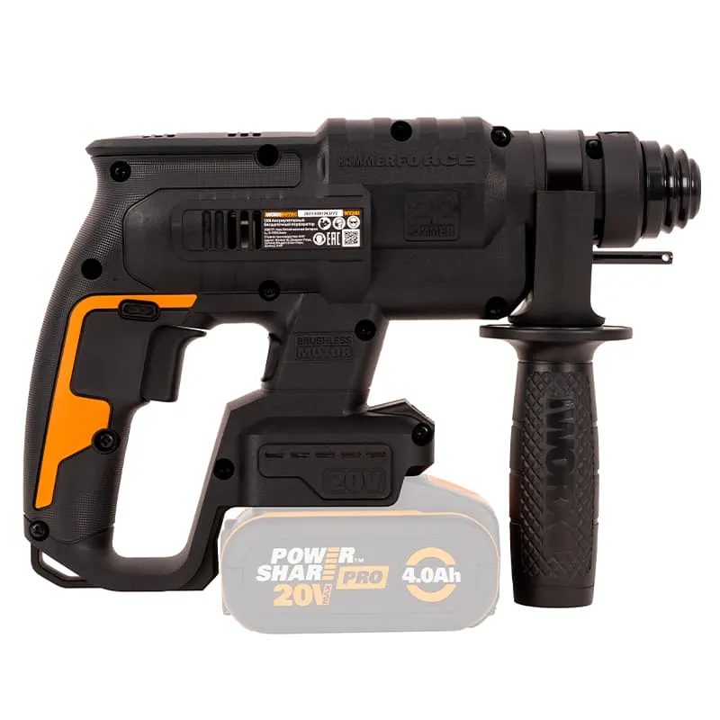 Перфоратор WORX WX381 20V 2Дж бесщеточный аккумуляторный — детальное фото