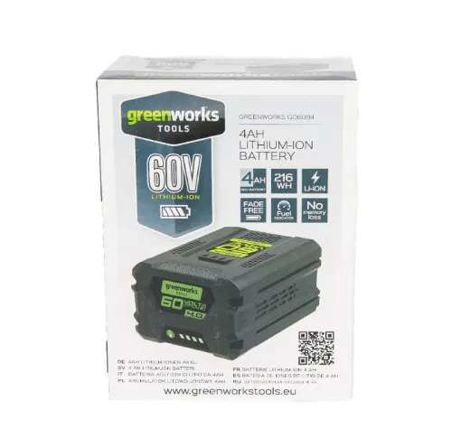 Аккумулятор Greenworks G60B4 60V 2918407 (4 Ач) — детальное фото