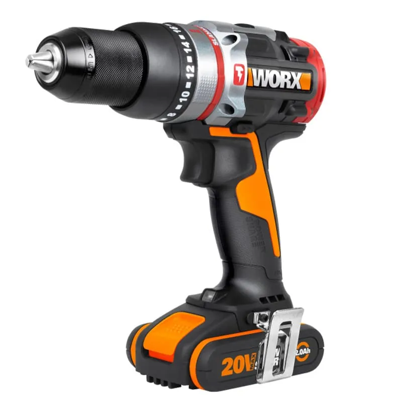 Дрель-шуруповерт ударная WORX WX354 20V 60Нм бесщеточная аккумуляторная, 2хАКБ 2 А*ч и ЗУ в кейсе