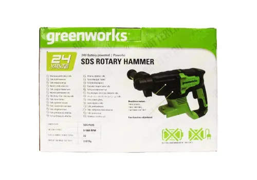 Перфоратор Greenworks GD24SDS2 24V 3803007 (2 Дж) бесщеточный аккумуляторный