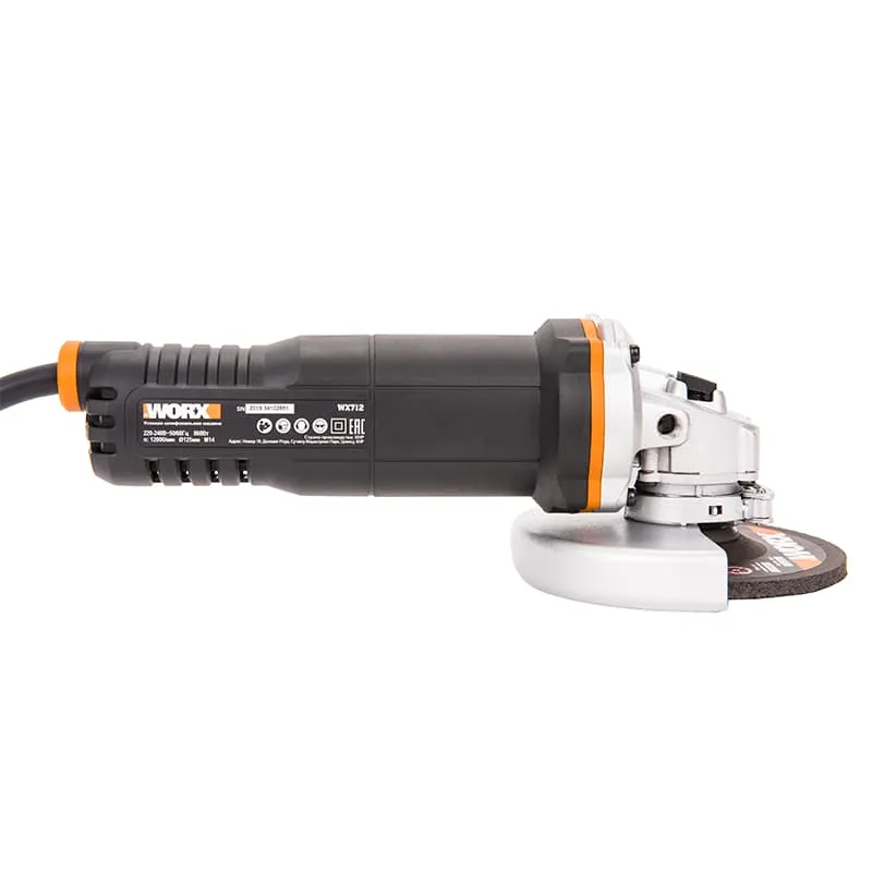 Угловая шлифмашина (болгарка) WORX WX712 220V 860Вт 125мм электрическая — детальное фото
