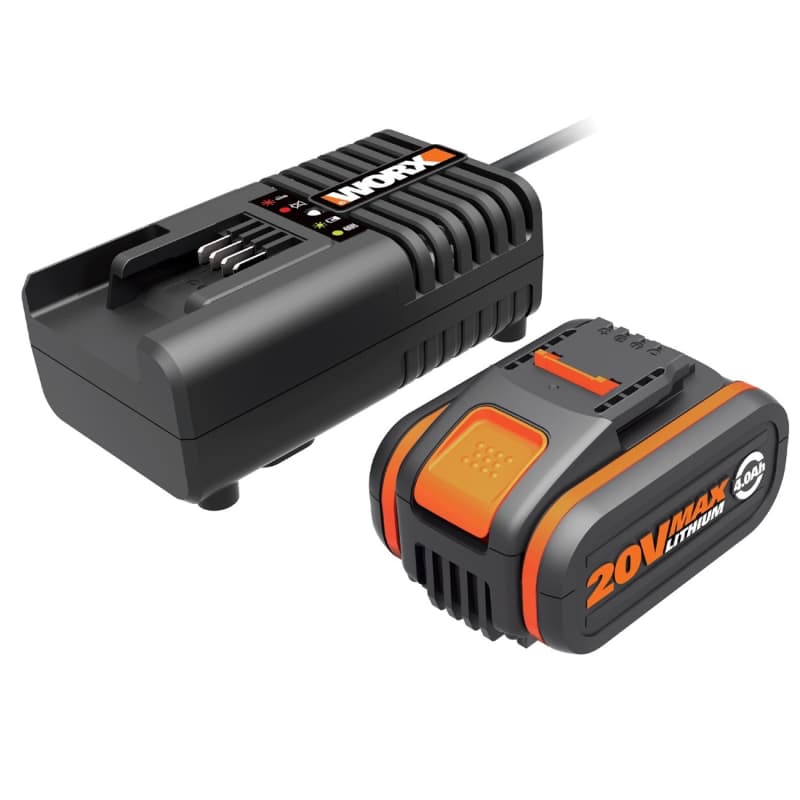 Комплект WORX WA3604 20V: аккумулятор 4Ач и зарядное устройство 2А — детальное фото