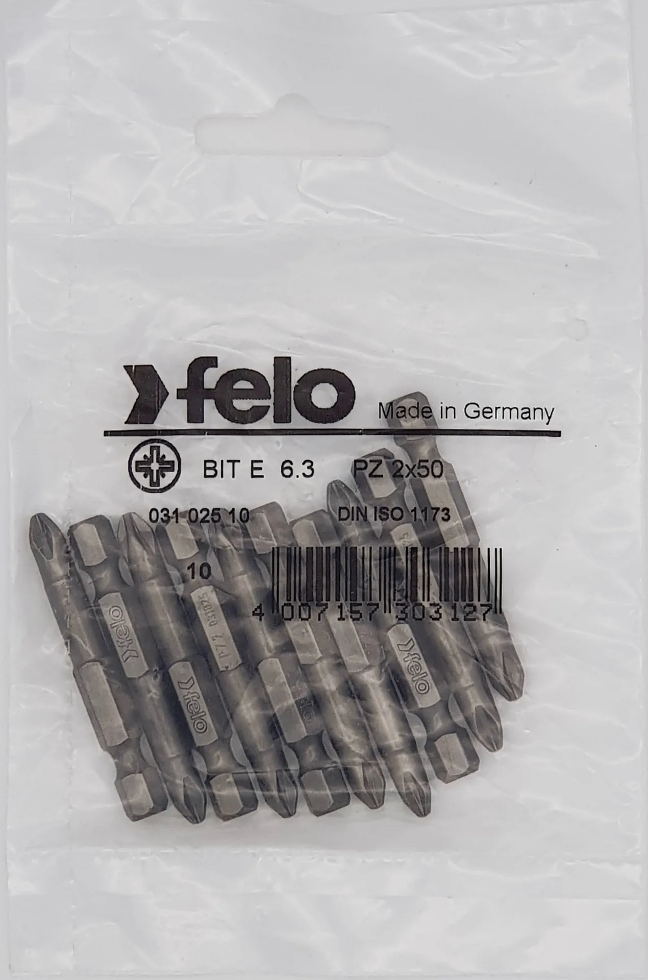 Бита крестовая серия Industrial PZ 2X50, 10 шт. Felo 03102510 — детальное фото