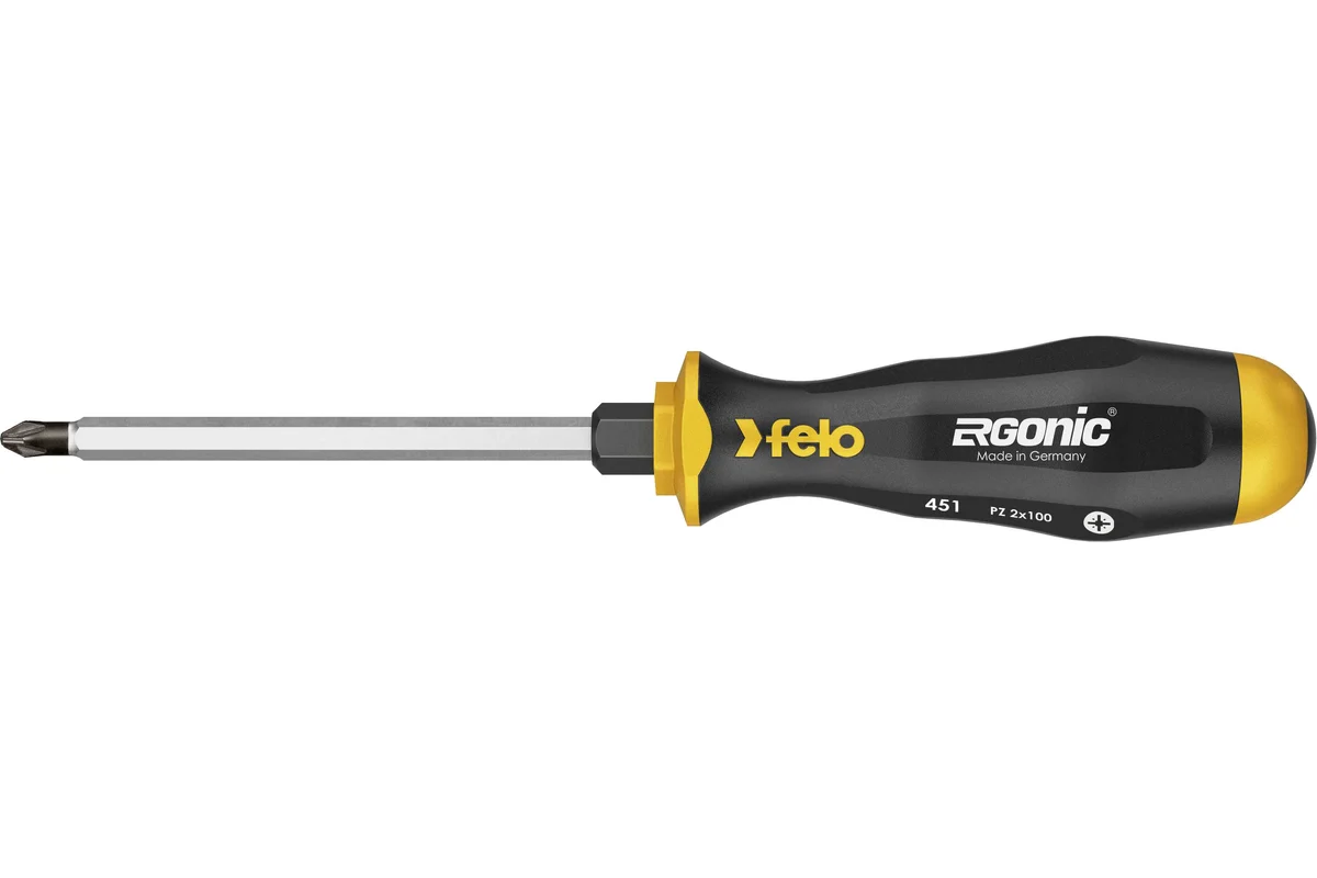 Ударная крестовая отвертка Felo Ergonic PZ1x80 45110240 — детальное фото