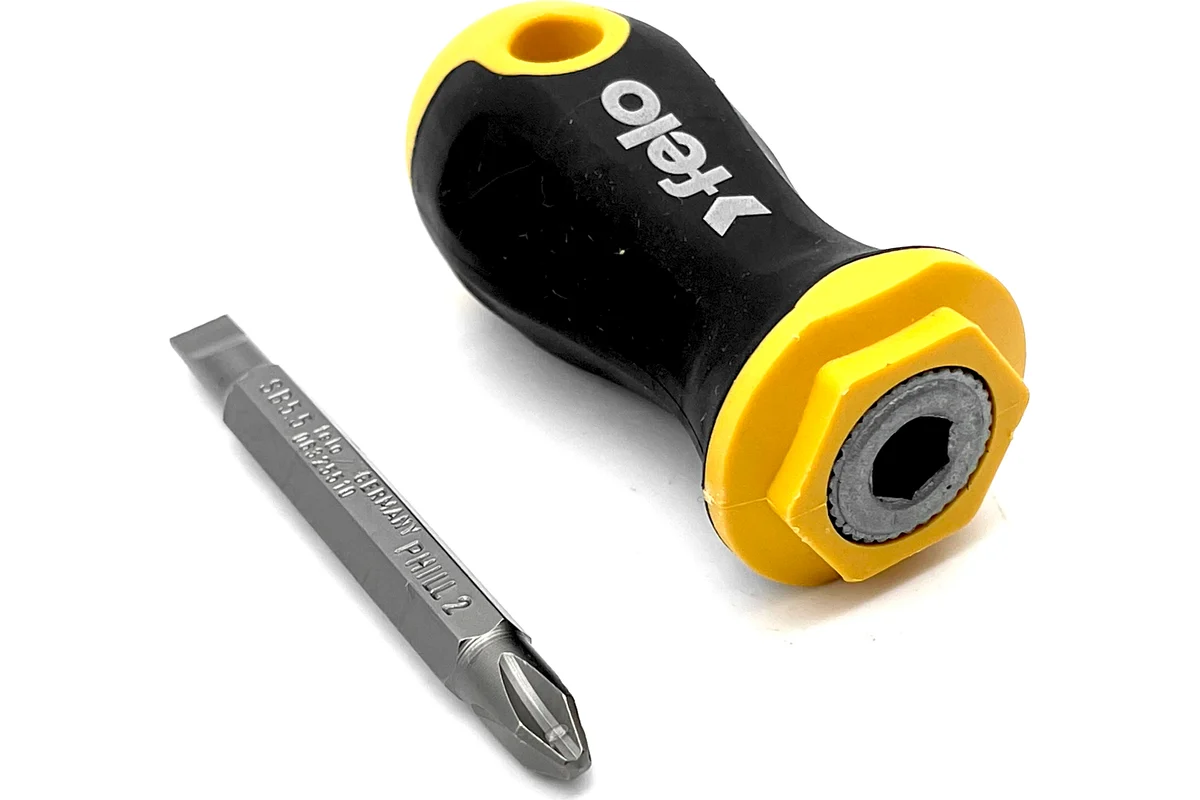 Отвертка Felo Ergonic Stubby с двухсторонней битой SL5.5хPH2, 60 мм 46926010 — детальное фото
