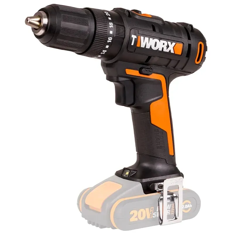 Дрель-шуруповерт ударная WORX WX370 20V 50Нм аккумуляторная, с 2хАКБ на 2 А*ч и ЗУ