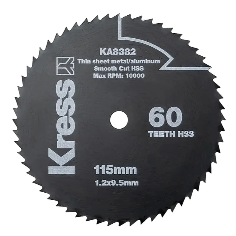 Диск KRESS 60T HSS KA8382 по металлу и алюминию 115х1,2х9,5 мм — детальное фото