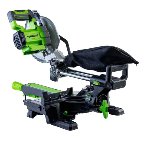 Торцовочная пила Greenworks GD24MS216 24V 1501707 (216x30 мм) с протяжкой бесщеточная аккумуляторная