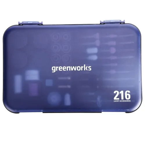 Набор оснастки 3503507 для граверов Greenworks GPT-8VRT и G24RT 24V (216 предметов в кейсе)