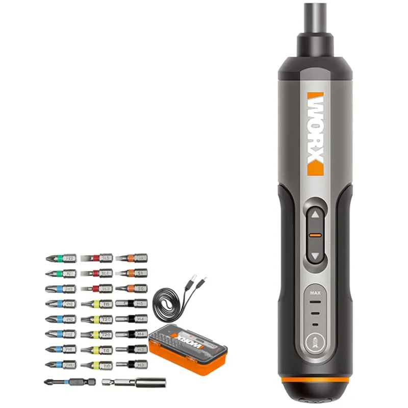 Отвертка WORX WX240 4V аккумуляторная с набором бит 26 шт. — детальное фото