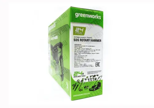 Перфоратор Greenworks GD24SDS2 24V 3803007 (2 Дж) бесщеточный аккумуляторный