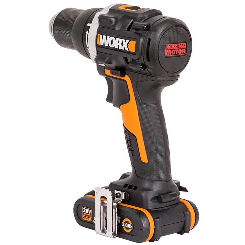 Дрель-шуруповерт WORX WX102 20V аккумуляторная бесщеточная — детальное фото