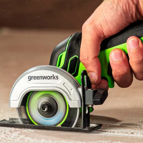 Угловая шлифмашина (болгарка) Greenworks GD24UCS 24V 3402007 (76 мм) бесщеточная аккумуляторная