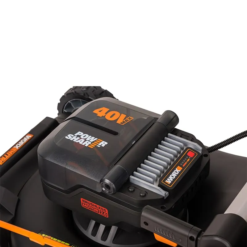 Газонокосилка WORX WG748E 40V 46 см аккумуляторная бесщеточная — детальное фото